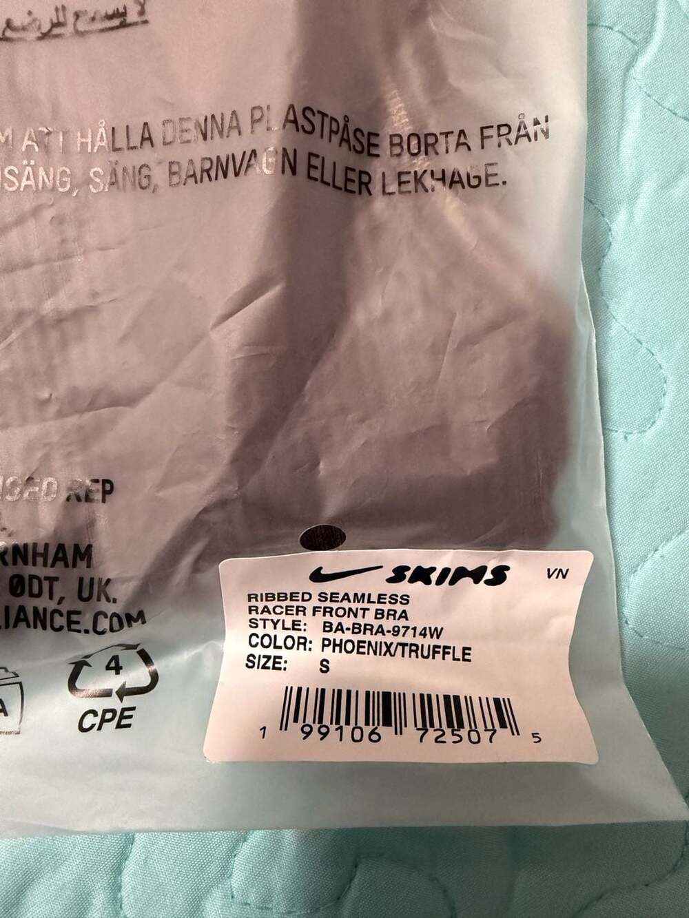 Nike x SKIMS Ribbed Seamless Racer Front Bra in Phoenix/Truffle - Picture 4 of 8